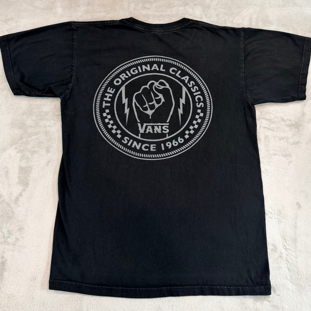 Vans Mens T-Shirt The‎ Original Classics Fist Graphic Black Medium